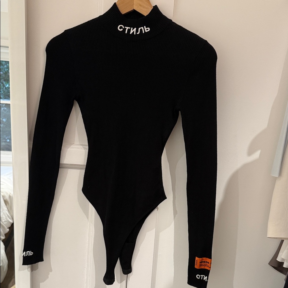 Heron Preston Black Sleeve with Orange and White Details